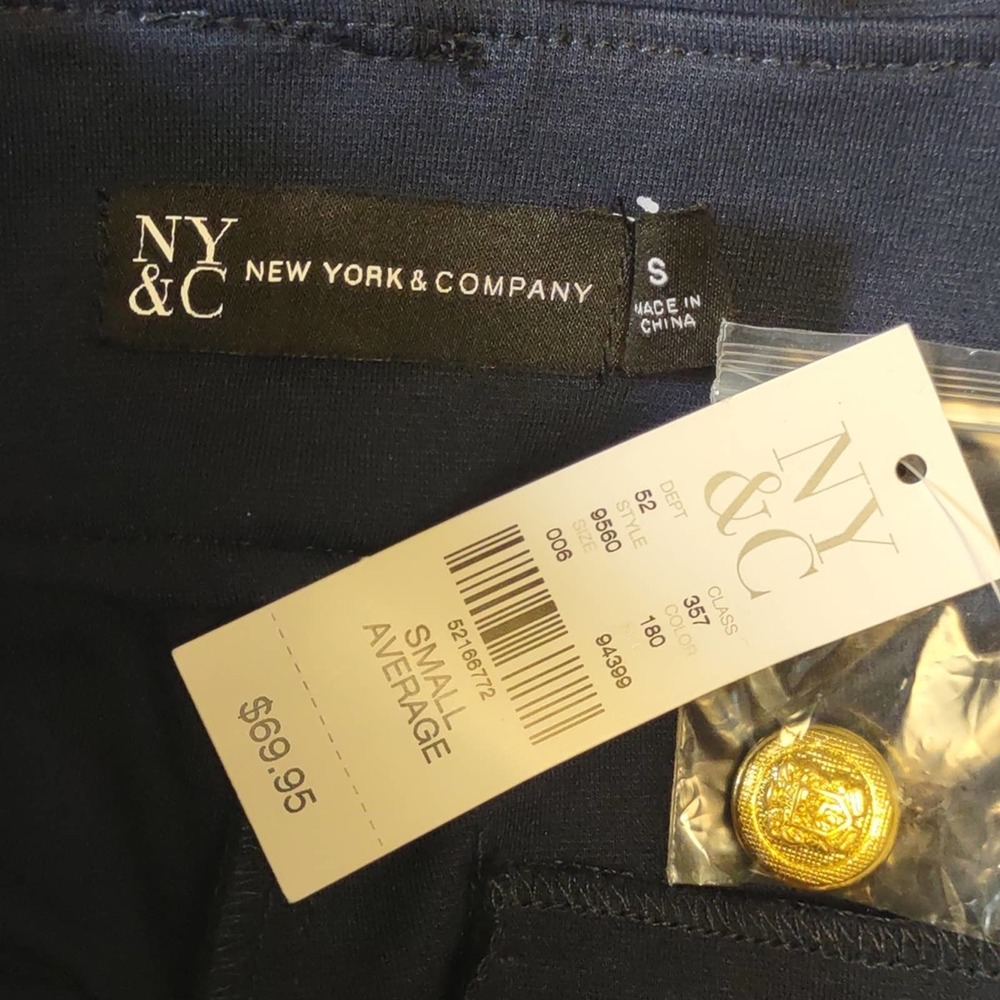 NY & Co Sailor Button High-Waisted Barely Bootcut Pant - Superflex Small Navy - Picture 9 of 12